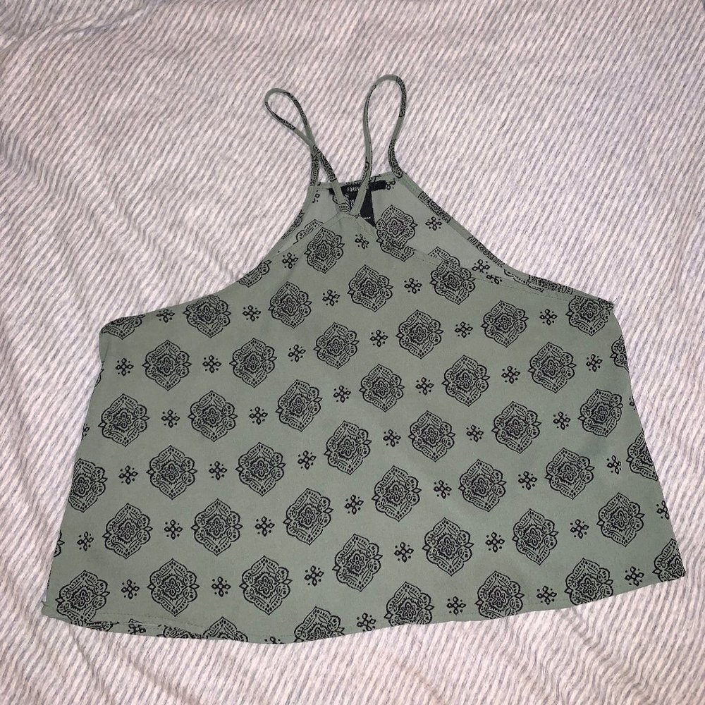 Olive Green Crop Top